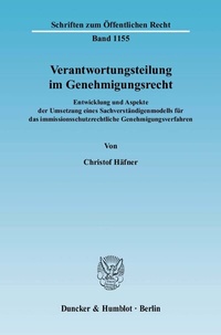 Abbildung von: Verantwortungsteilung im Genehmigungsrecht. - Duncker & Humblot