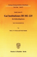 Cover: Gai Institutiones III 182 - 225. - Duncker & Humblot