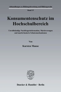 Abbildung von: Konsumentenschutz im Hochschulbereich. - Duncker & Humblot