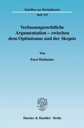 Cover: Verfassungsrechtliche Argumentation - zwischen dem Optimismus und der Skepsis. - Duncker & Humblot