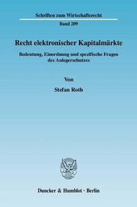 Abbildung von: Recht elektronischer Kapitalmärkte. - Duncker & Humblot