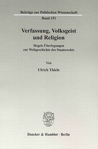 Abbildung von: Verfassung, Volksgeist und Religion. - Duncker & Humblot