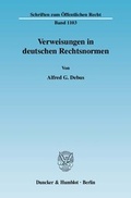 Cover: Verweisungen in deutschen Rechtsnormen. - Duncker & Humblot