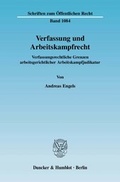 Cover: Verfassung und Arbeitskampfrecht. - Duncker & Humblot