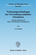 Cover: Verfassungsrechtsfragen der Verwendung staatlicher Einnahmen. - Duncker & Humblot