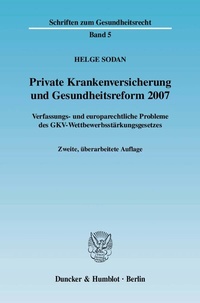 Abbildung von: Private Krankenversicherung und Gesundheitsreform 2007. - Duncker & Humblot