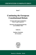 Cover: Continuing the European Constitutional Debate. - Duncker & Humblot