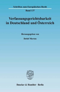 Abbildung von: Verfassungsgerichtsbarkeit in Deutschland und Österreich. - Duncker & Humblot