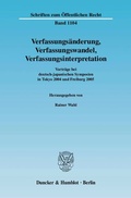 Cover: Verfassungs&auml;nderung, Verfassungswandel, Verfassungsinterpretation. - Duncker & Humblot