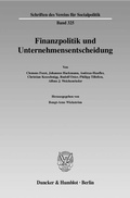 Cover: Finanzpolitik und Unternehmensentscheidung. - Duncker & Humblot