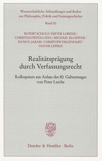 Abbildung von: Realitätsprägung durch Verfassungsrecht. - Duncker & Humblot