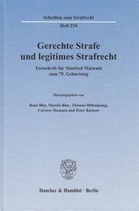 Abbildung von: Gerechte Strafe und legitimes Strafrecht. - Duncker & Humblot