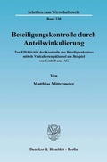 Abbildung von: Beteiligungskontrolle durch Anteilsvinkulierung. - Duncker & Humblot