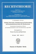 Cover: Multiple Modernit&auml;t, Globalisierung der Rechtsordnung und Kommunikationsstruktur der Rechtssysteme. - Duncker & Humblot