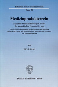 Abbildung von: Medizinprodukterecht. - Duncker & Humblot