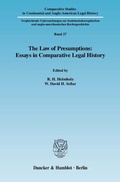 Cover: The Law of Presumptions: Essays in Comparative Legal History. - Duncker & Humblot