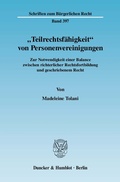 Cover: "Teilrechtsf&auml;higkeit" von Personenvereinigungen. - Duncker & Humblot