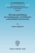 Abbildung von: Börsenprospekthaftung der Leitungsorgane von Emittenten in Deutschland und Schweden. - Duncker & Humblot