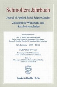 Enlarge image Cover: SOEP after 25 Years. - Duncker & Humblot