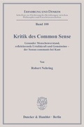 Cover: Kritik des Common Sense. - Duncker & Humblot