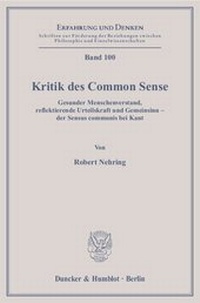 Enlarge image Cover: Kritik des Common Sense. - Duncker & Humblot