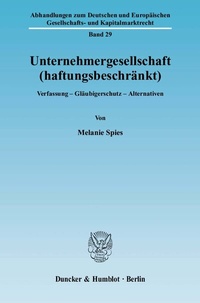 Abbildung von: Unternehmergesellschaft (haftungsbeschränkt). - Duncker & Humblot