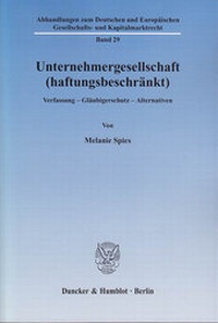 Abbildung von: Unternehmergesellschaft (haftungsbeschränkt). - Duncker & Humblot