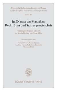 Abbildung von: Im Dienste des Menschen: Recht, Staat und Staatengemeinschaft. - Duncker & Humblot