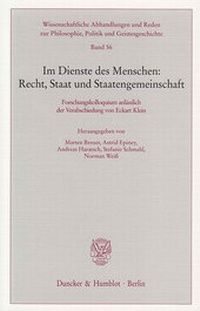 Abbildung von: Im Dienste des Menschen: Recht, Staat und Staatengemeinschaft. - Duncker & Humblot