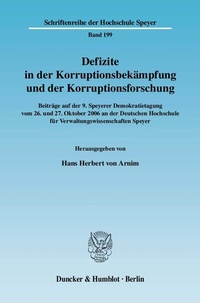 Abbildung von: Defizite in der Korruptionsbekämpfung und der Korruptionsforschung. - Duncker & Humblot