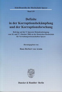 Abbildung von: Defizite in der Korruptionsbekämpfung und der Korruptionsforschung. - Duncker & Humblot