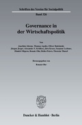 Cover: Governance in der Wirtschaftspolitik. - Duncker & Humblot