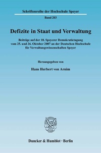 Abbildung von: Defizite in Staat und Verwaltung. - Duncker & Humblot