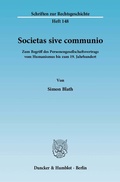 Cover: Societas sive communio. - Duncker & Humblot