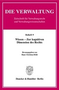 Cover: Wissen - Zur kognitiven Dimension des Rechts. - Duncker & Humblot