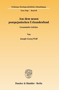Cover: Aus dem neuen pompejanischen Urkundenfund. - Duncker & Humblot