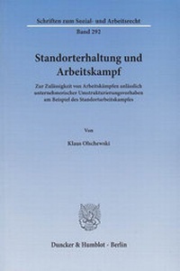 Abbildung von: Standorterhaltung und Arbeitskampf. - Duncker & Humblot