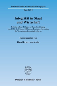 Abbildung von: Integrität in Staat und Wirtschaft. - Duncker & Humblot