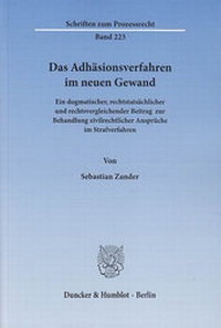 Abbildung von: Das Adhäsionsverfahren im neuen Gewand. - Duncker & Humblot