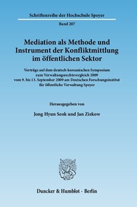 Abbildung von: Mediation als Methode und Instrument der Konfliktmittlung im öffentlichen Sektor. - Duncker & Humblot