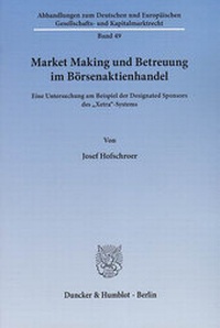 Abbildung von: Market Making und Betreuung im Börsenaktienhandel. - Duncker & Humblot