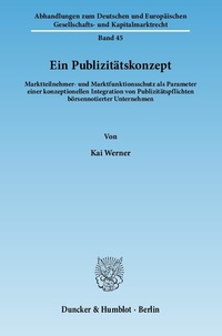 Abbildung von: Ein Publizitätskonzept. - Duncker & Humblot