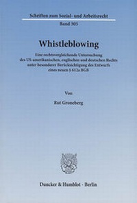 Abbildung von: Whistleblowing. - Duncker & Humblot