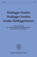 Cover: Heidegger Studies - Heidegger Studien - Etudes Heideggeriennes. - Duncker & Humblot