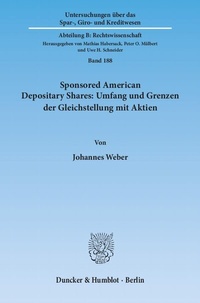 Abbildung von: Sponsored American Depositary Shares: Umfang und Grenzen der Gleichstellung mit Aktien. - Duncker & Humblot