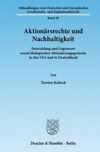 Abbildung von: Aktionärsrechte und Nachhaltigkeit. - Duncker & Humblot