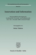 Cover: Innovation und Information. - Duncker & Humblot