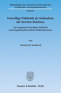 Abbildung von: Freiwillige Publizität als Maßnahme der Investor Relations. - Duncker & Humblot