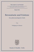 Cover: Bewusstsein und Existenz. - Duncker & Humblot