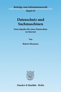 Cover: Datenschutz und Suchmaschinen. - Duncker & Humblot